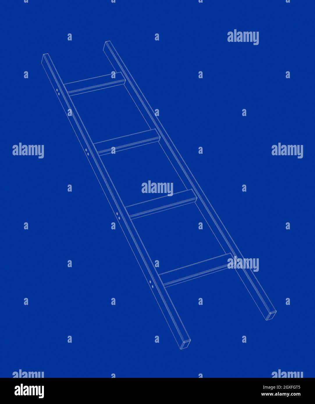 3D wire-frame model of ladder Stock Photo - Alamy