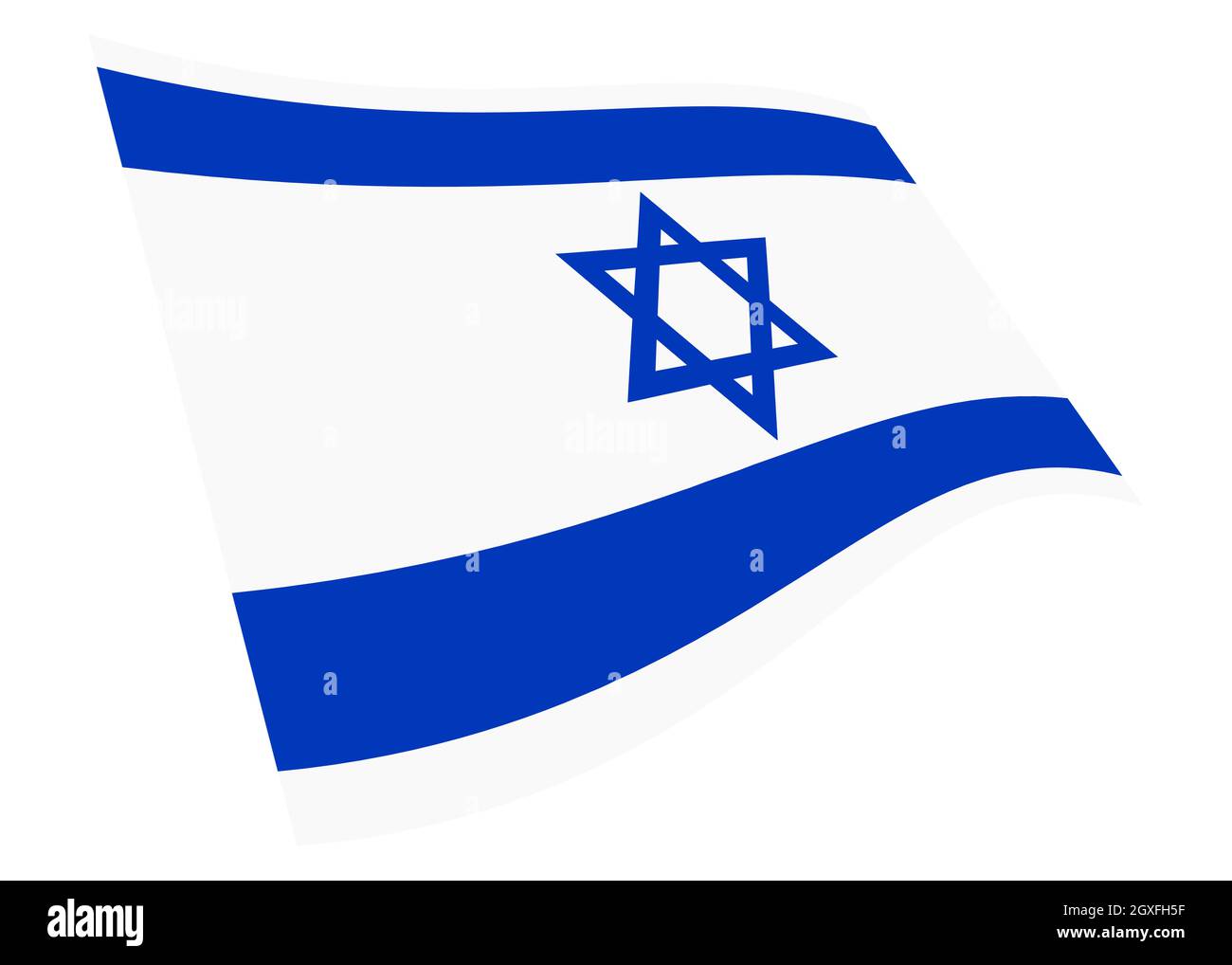 An Israel waving flag 3d illustration isolated on white with clipping path Stock Photo