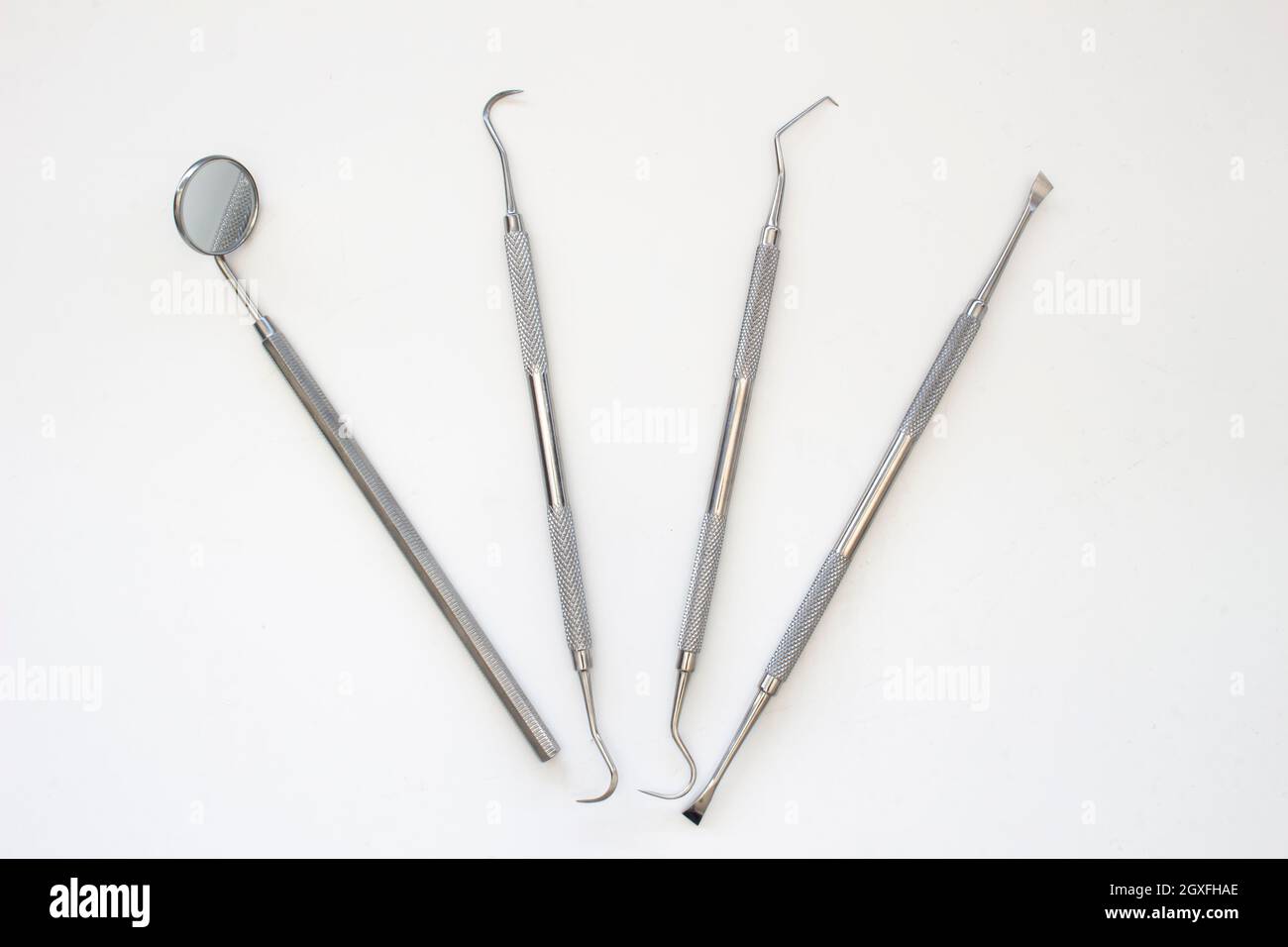 Dentist medical equipment tools on clear background. Professional