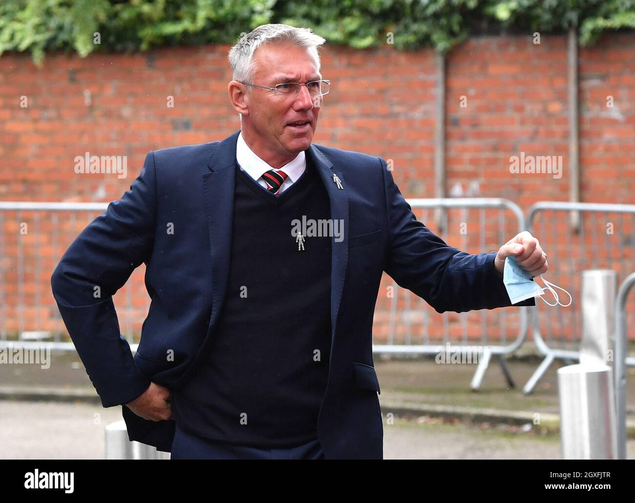 Charlton Athletic manager Nigel Adkins during the Sky Bet League One match at Highbury Stadium, Fleetwood. Picture date: Saturday October 2, 2021. Stock Photo