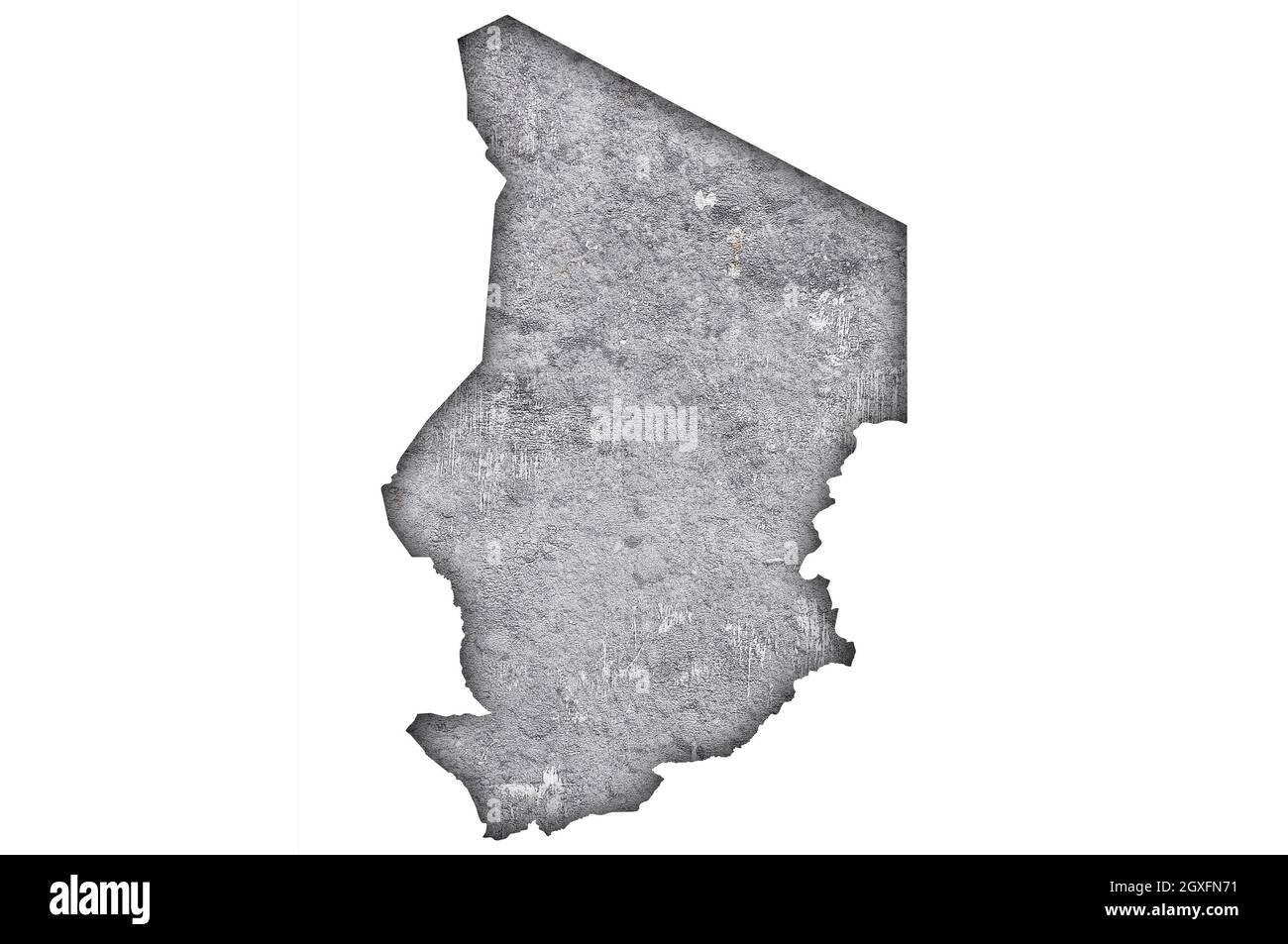 Map of Chad on weathered concrete Stock Photo - Alamy