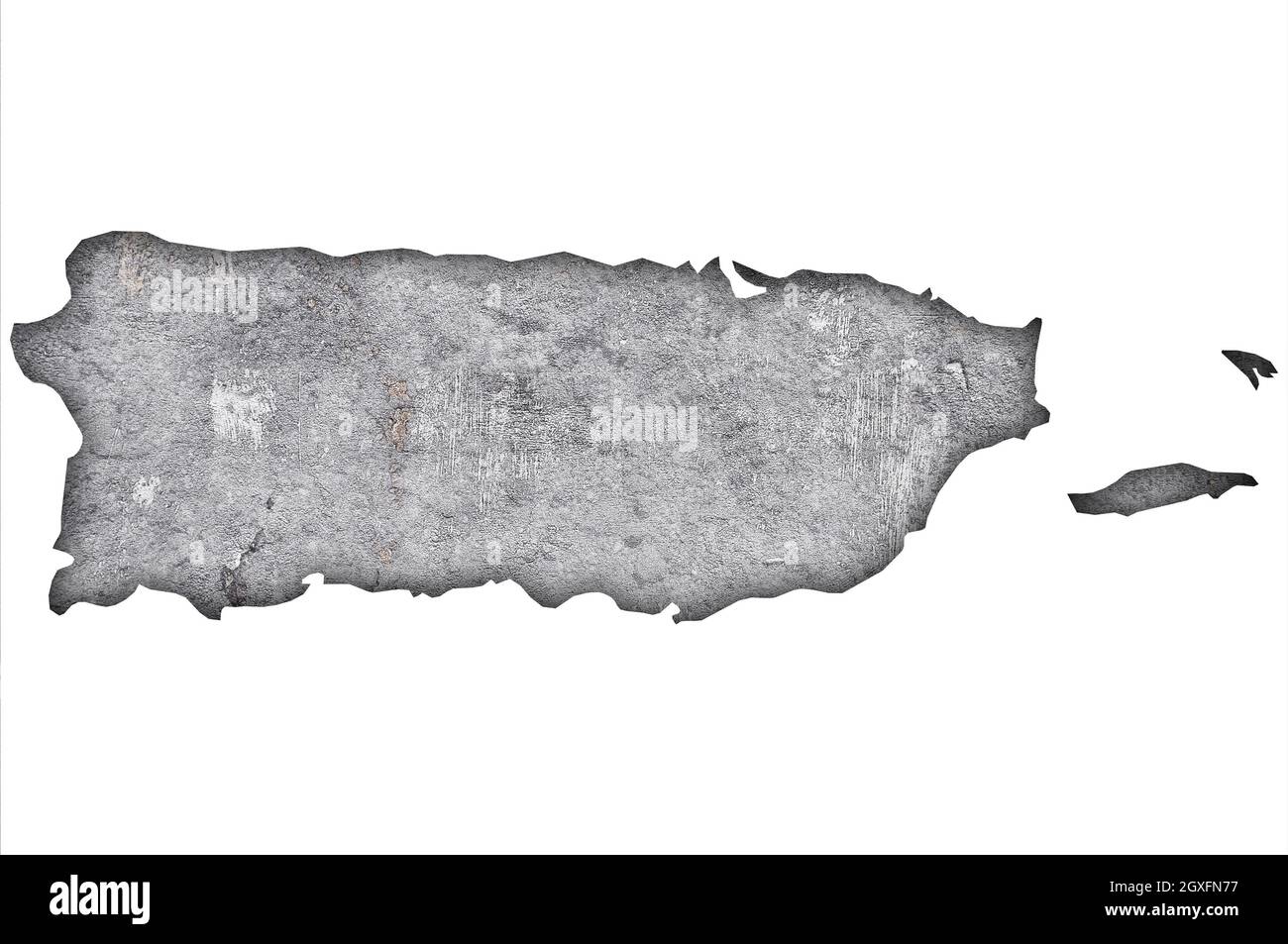 Map of Puerto Rico on weathered concrete Stock Photo - Alamy