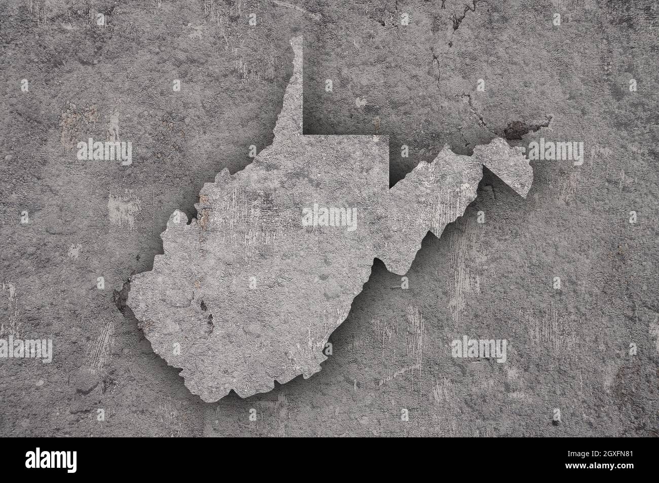Map of West Virginia on weathered concrete Stock Photo - Alamy