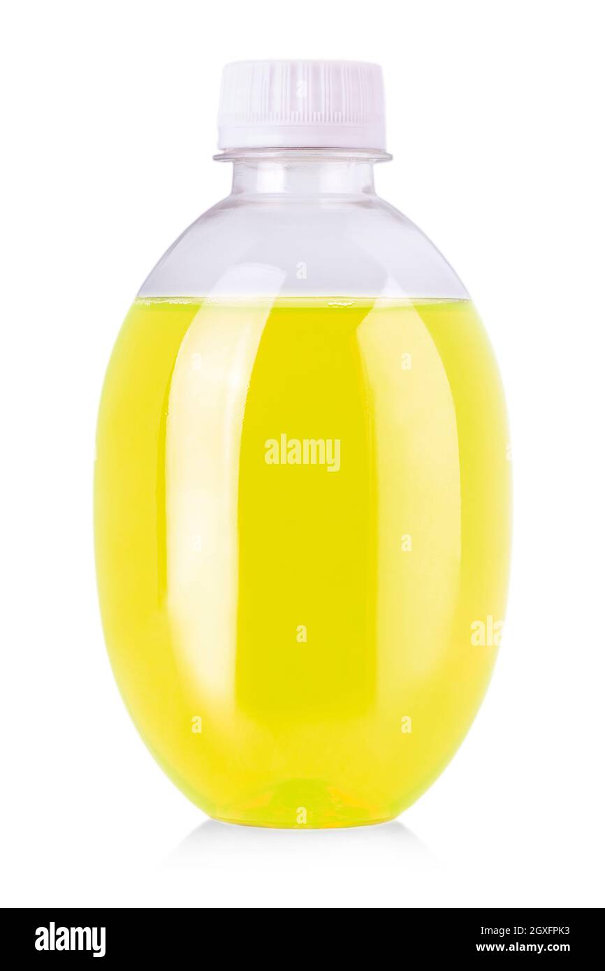 The Round bottle of juice isolated over white background with clipping path. Healthy lifestyle