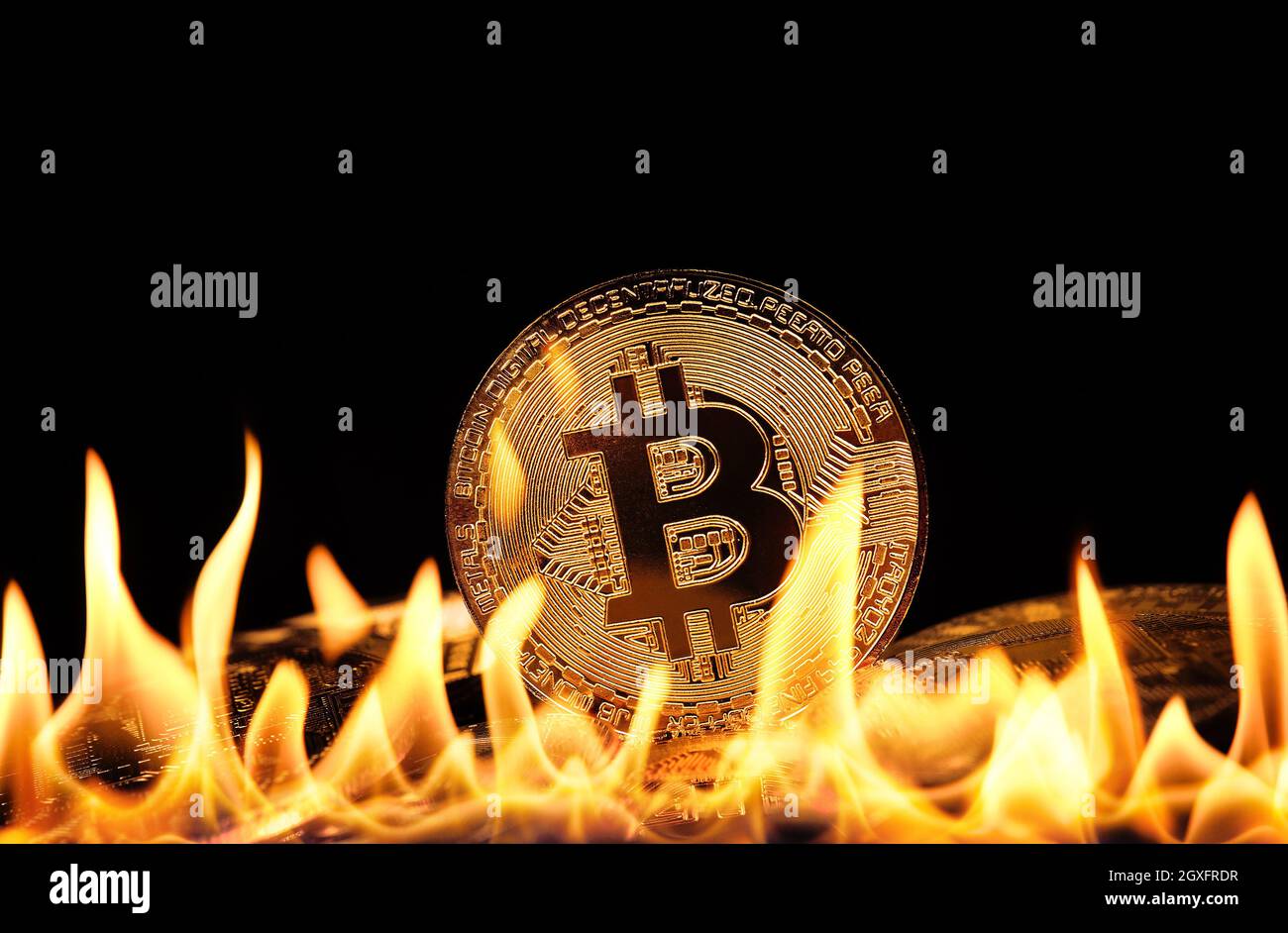 Bitcoin on fire hi-res stock photography and images - Alamy