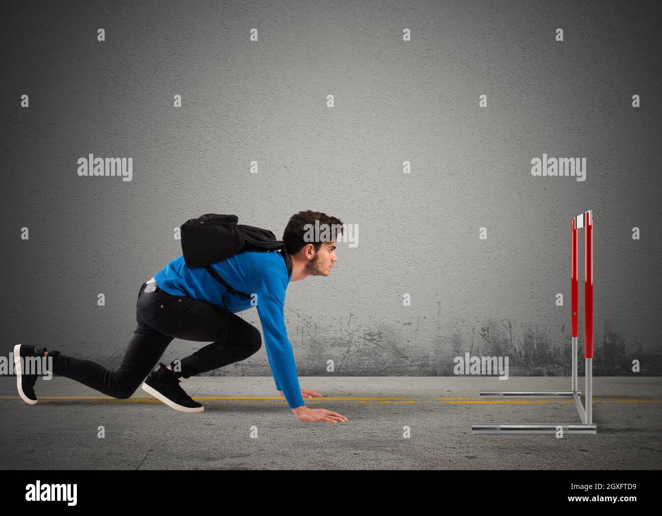 Backpack teenager running road hi-res stock photography and images - Alamy