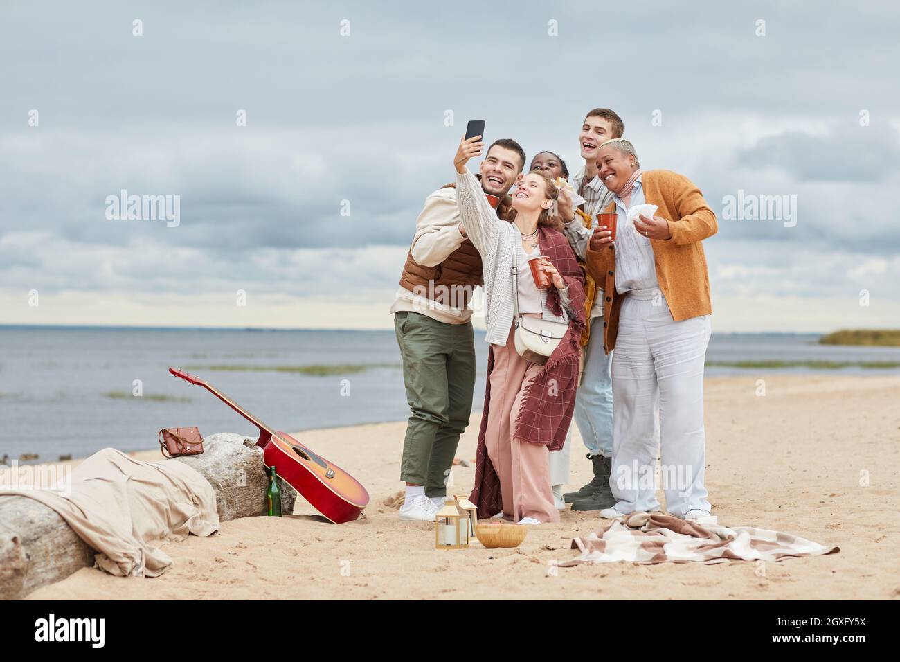 Candid full length portrait of diverse