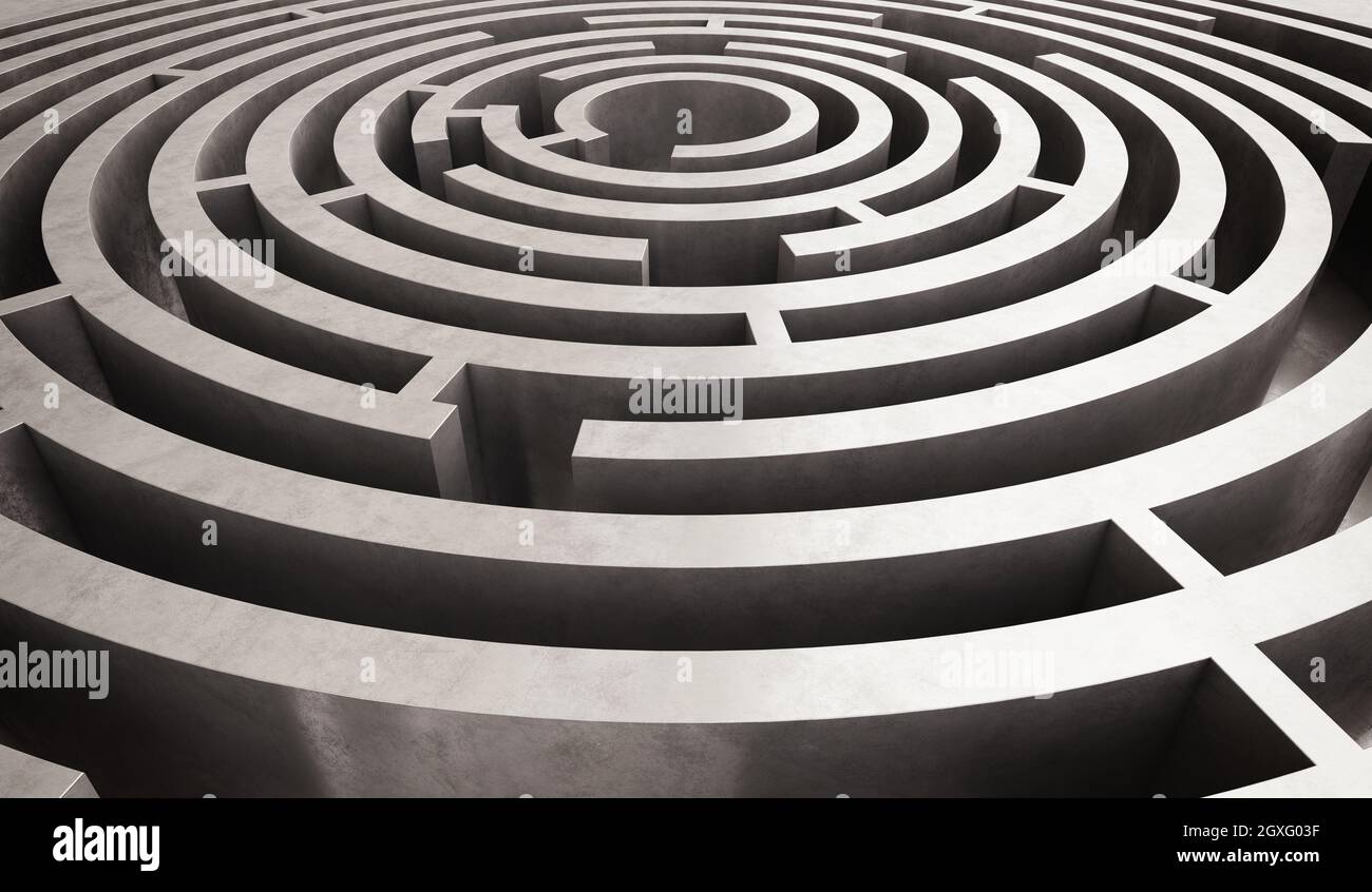 Image of difficult circular maze to solve Stock Photo Alamy