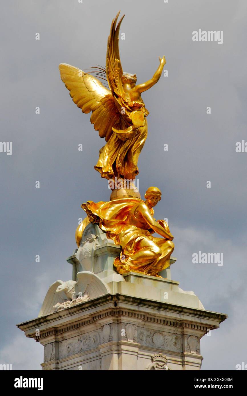 The statue of Winged Victory on the Victoria Memorial outside