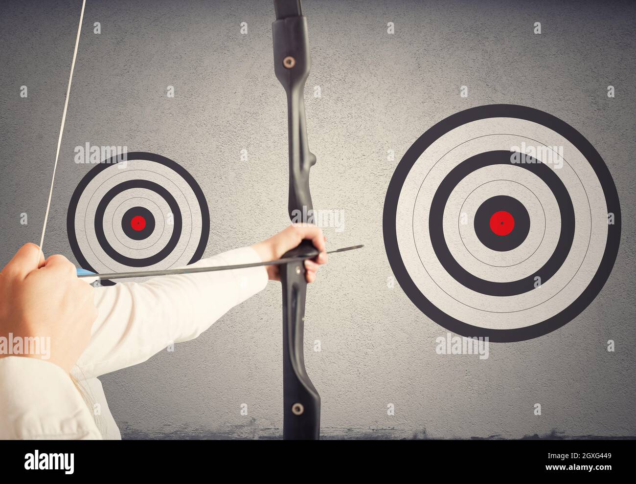 Strike the biggest target. Achieve more important goals in work concept