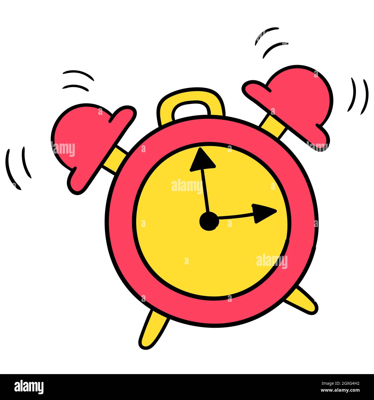 the alarm clock is ringing loudly Stock Vector