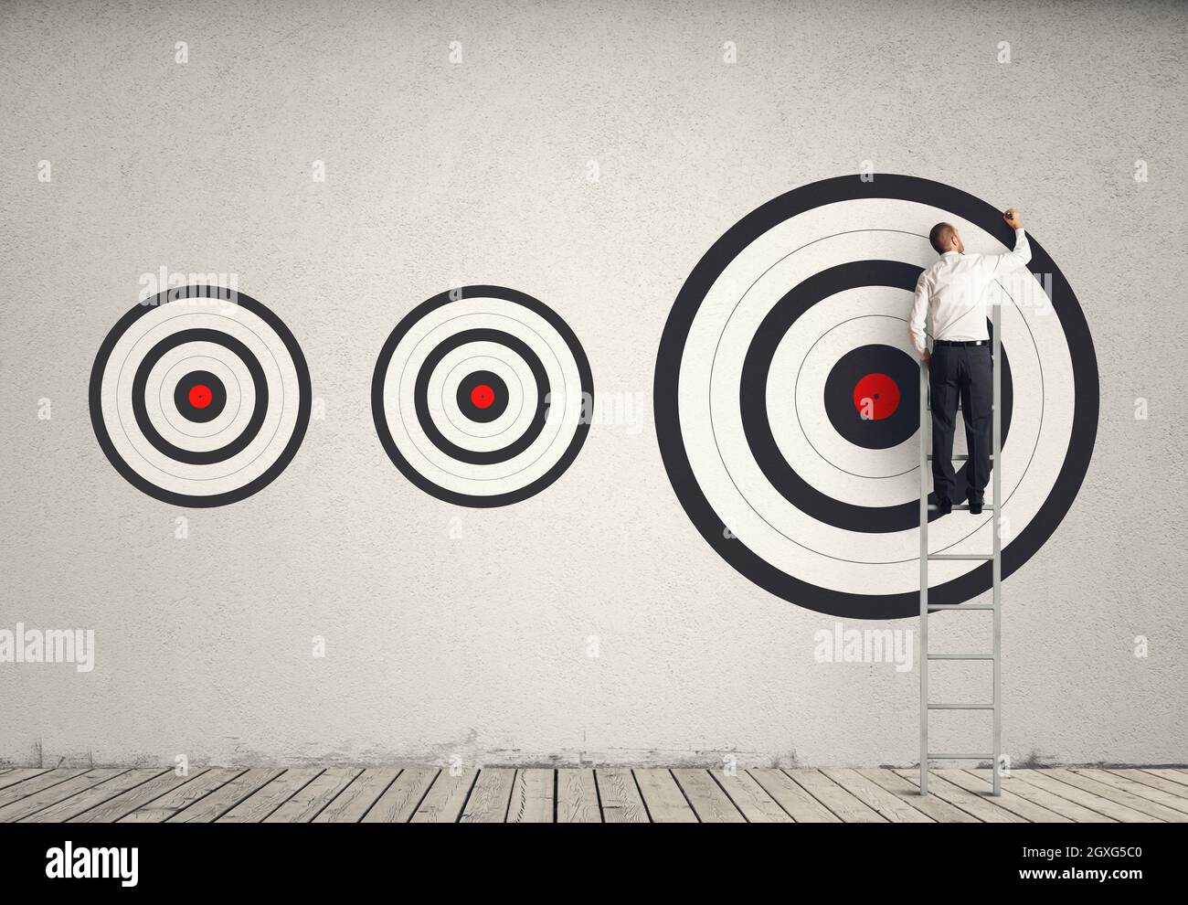 Strike the biggest target. Achieve more important goals in work concept ...