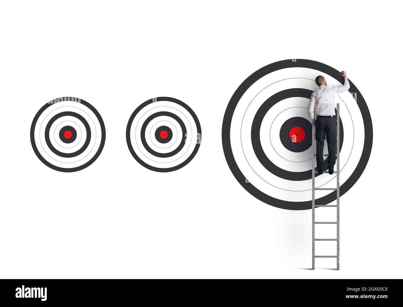 Strike the biggest target. Achieve more important goals in work concept