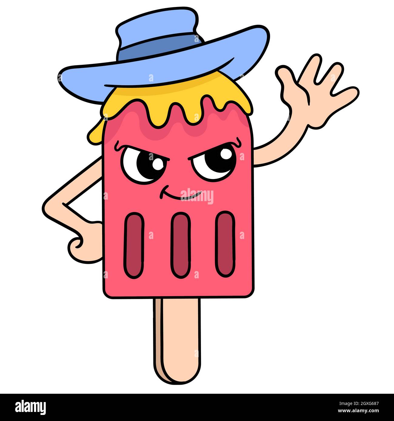 ice cream wearing a fierce faced cowboy hat Stock Vector Image & Art
