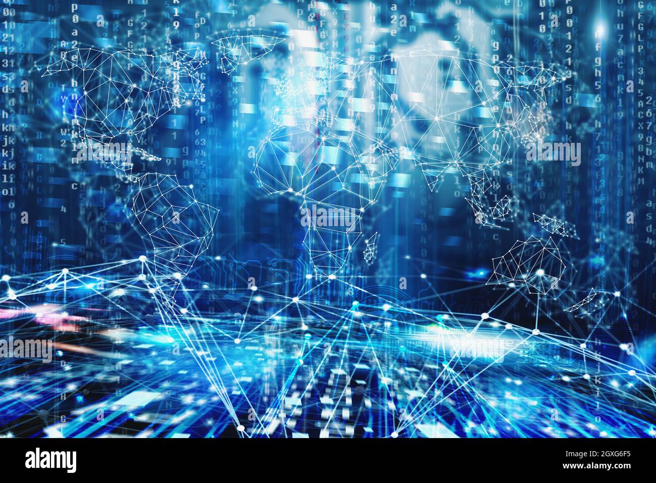 Worldwide internet network concept with digital effect Stock Photo