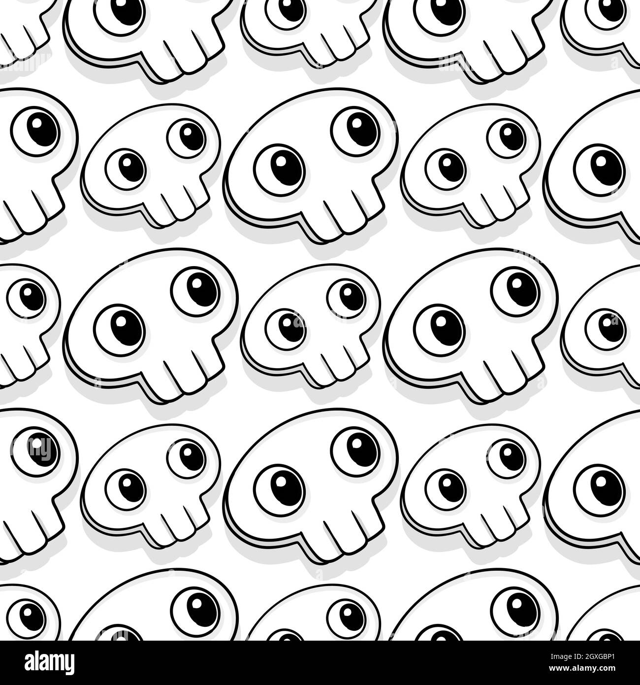 skull mask cute seamless pattern textile print Stock Vector Image & Art ...