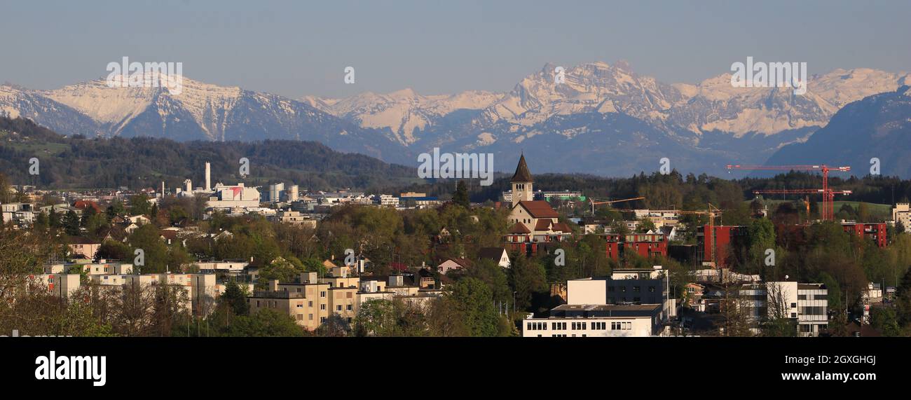 Wetzikon in spring. Stock Photo