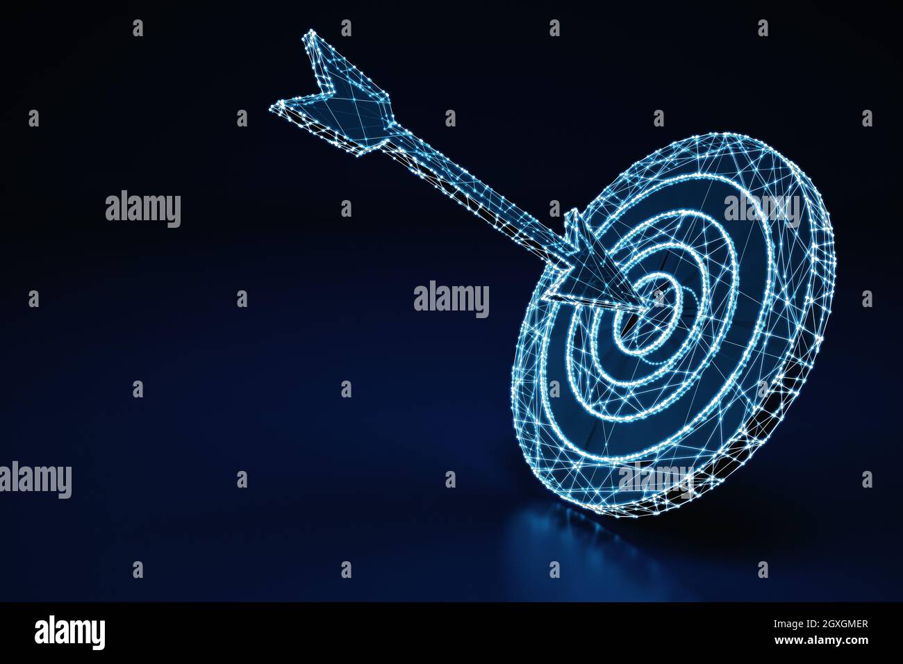 Technological and digital target with light effects. 3D Rendering Stock ...