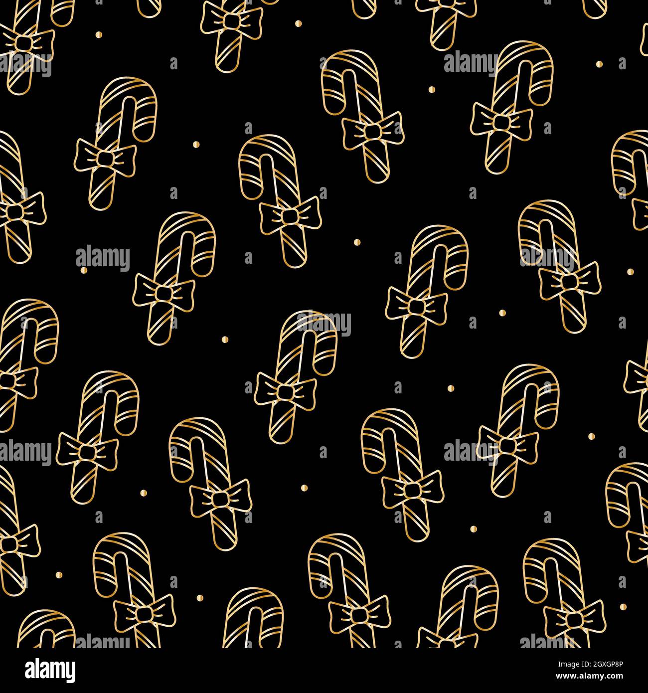 Christmas seamless patterns, prints with gold elements. Vector patterns. Golden objects on a dark background Stock Vector
