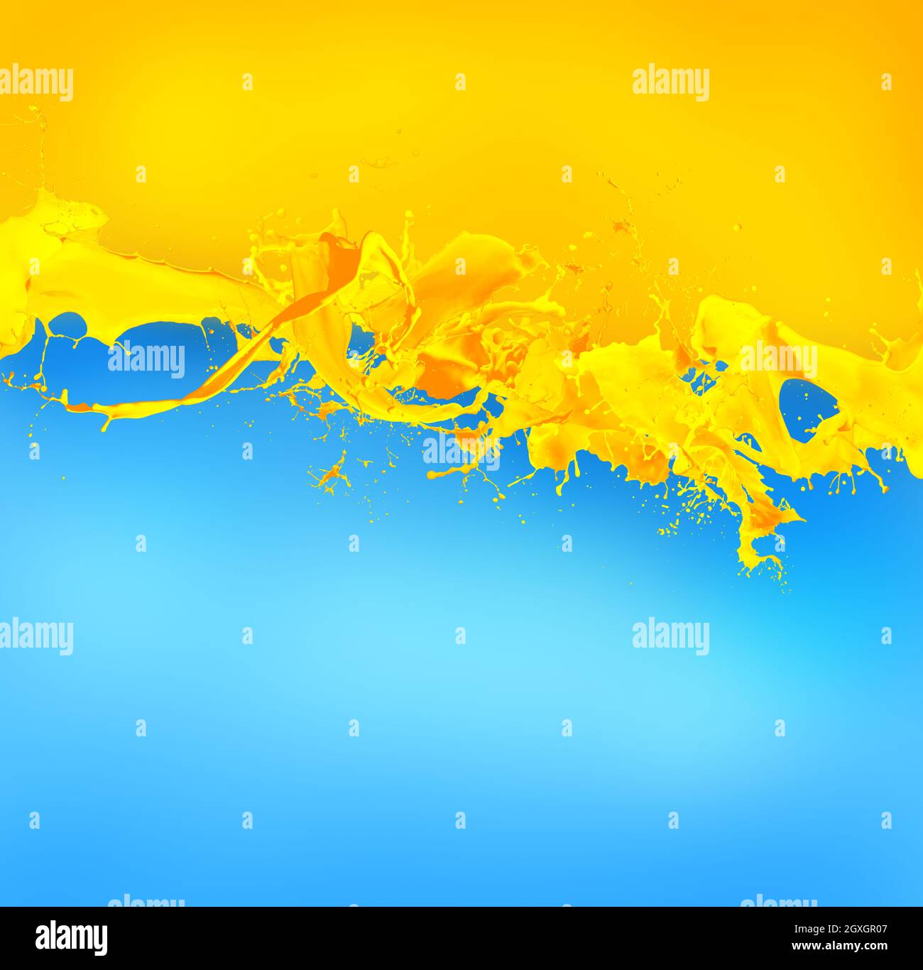 Cool fresh blue and yellow background for summer with blank space for