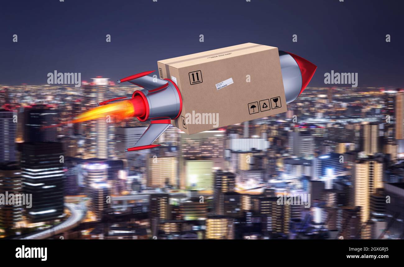 3d delivery drone package on hi-res stock photography and images - Alamy