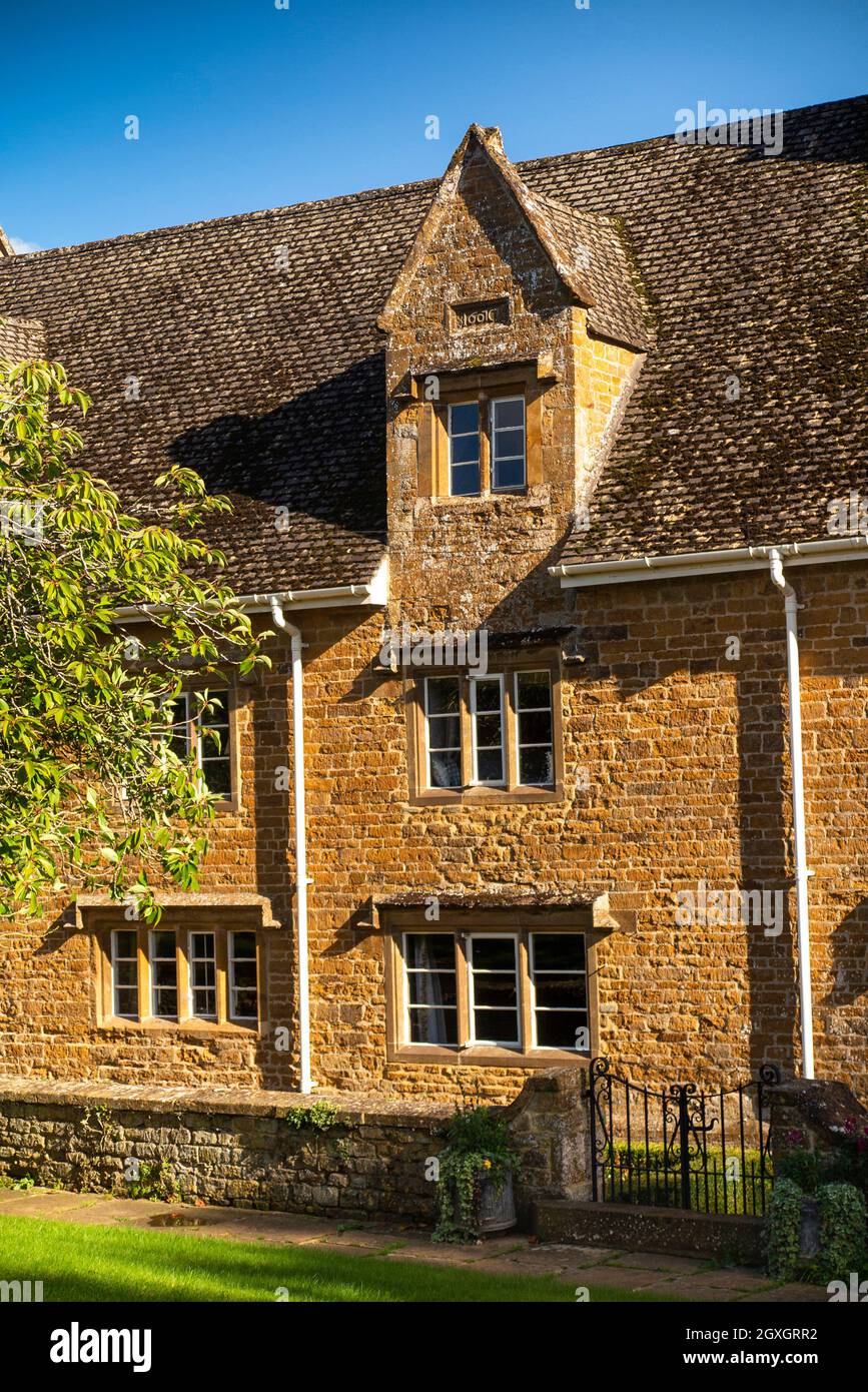 UK, England, Oxfordshire, Banbury, Hornton, The Green, 1607 stone built Manor House Stock Photo
