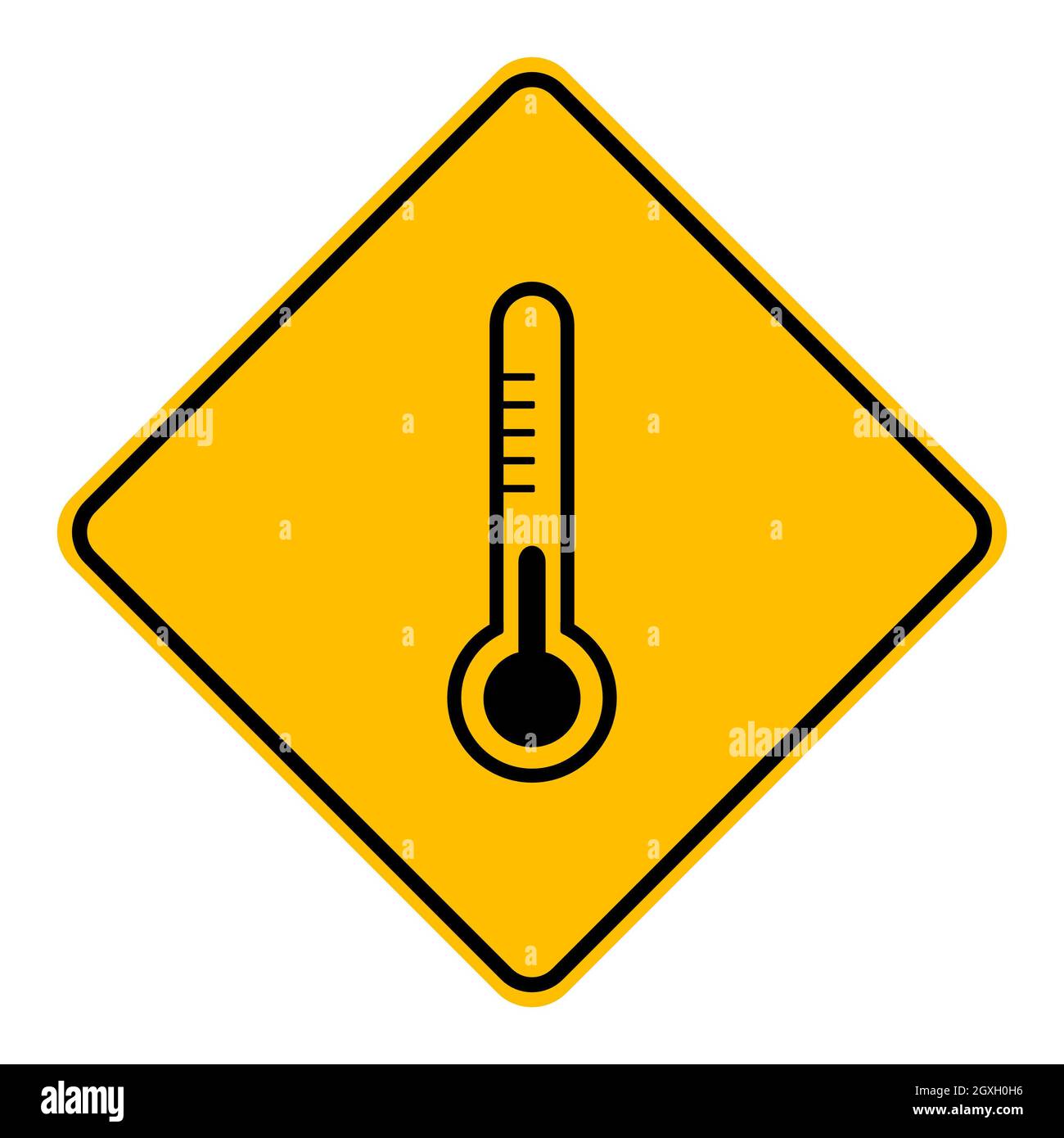 Heat Meter Sign Thermometer and road sign Stock Photo - Alamy