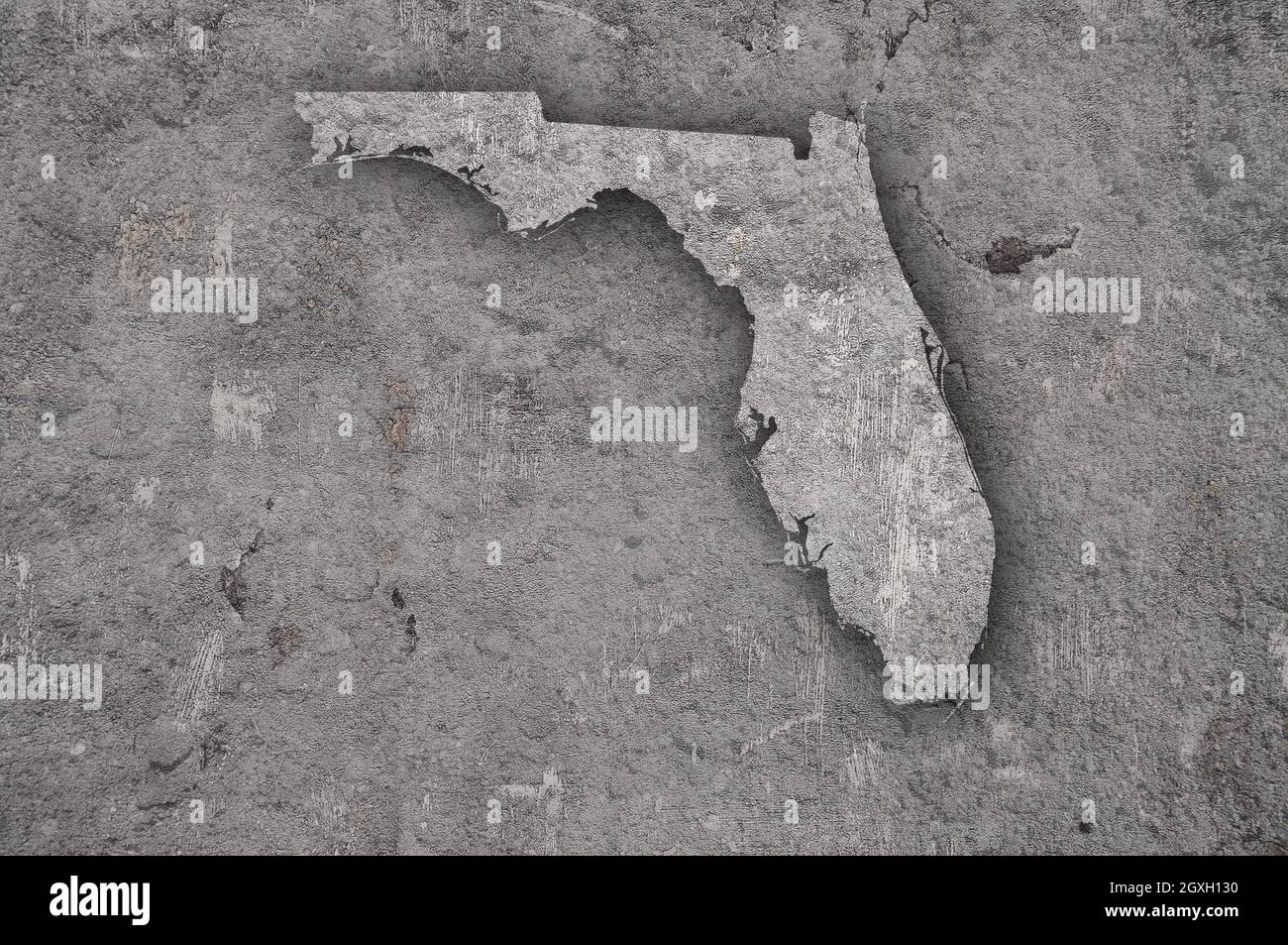 Map of Florida on weathered concrete Stock Photo - Alamy