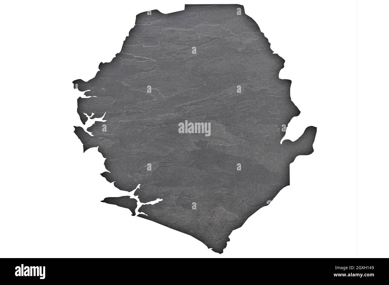 Map of Sierra Leone on dark slate Stock Photo - Alamy