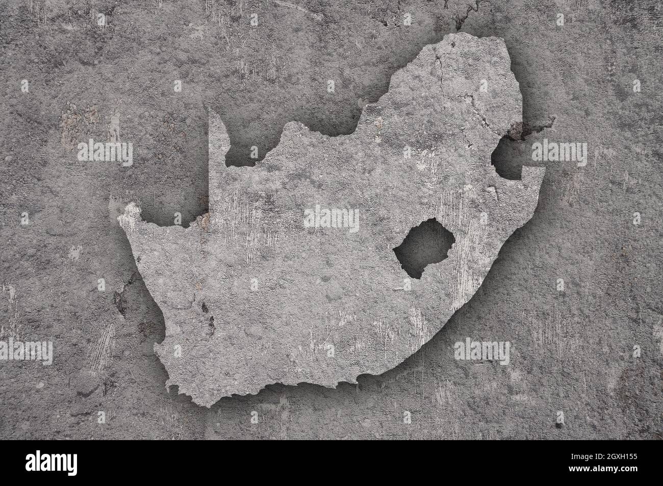 Map of South Africa on weathered concrete Stock Photo - Alamy