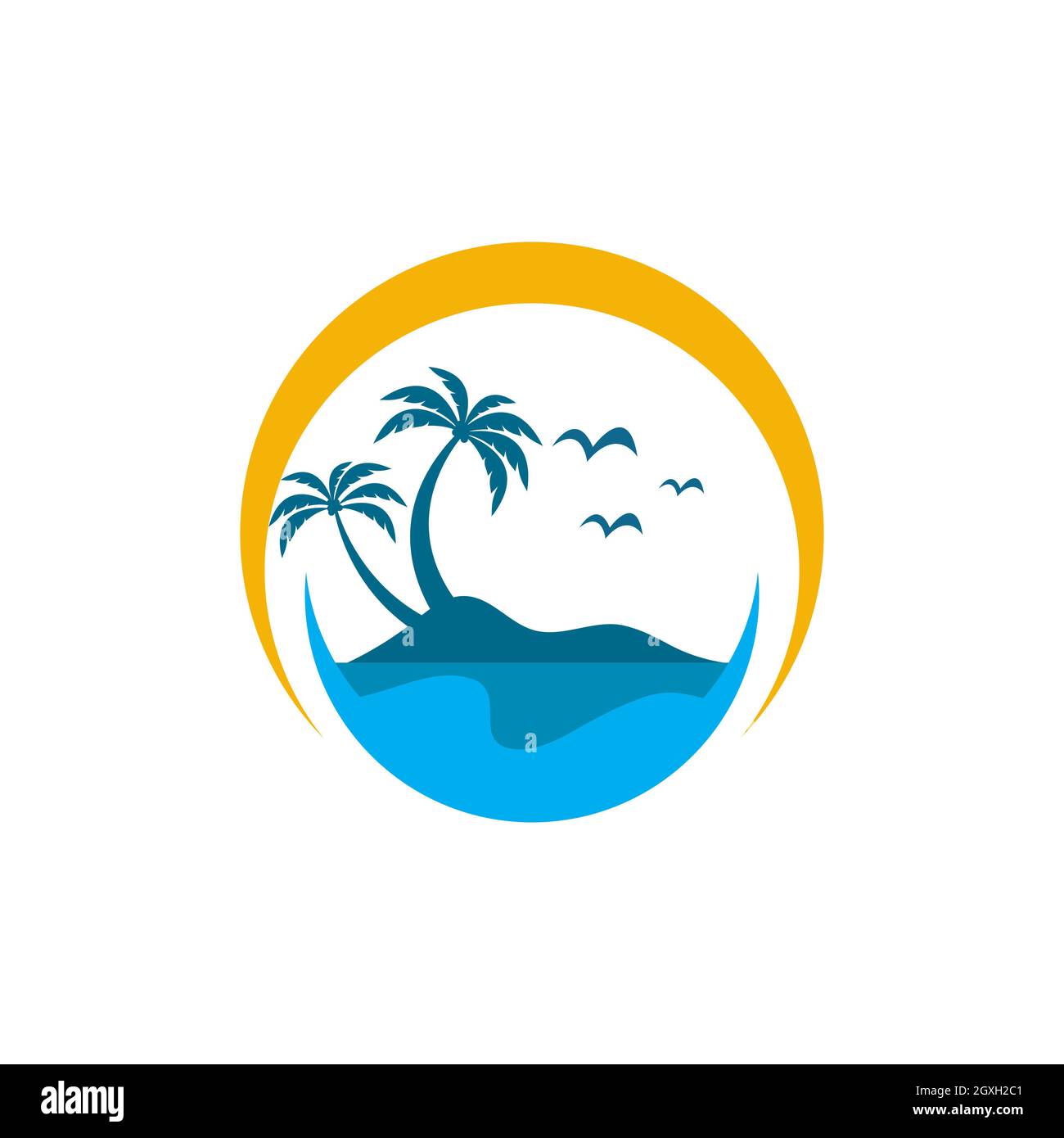 Summer beach Vector icon design illustration Template Stock Photo - Alamy