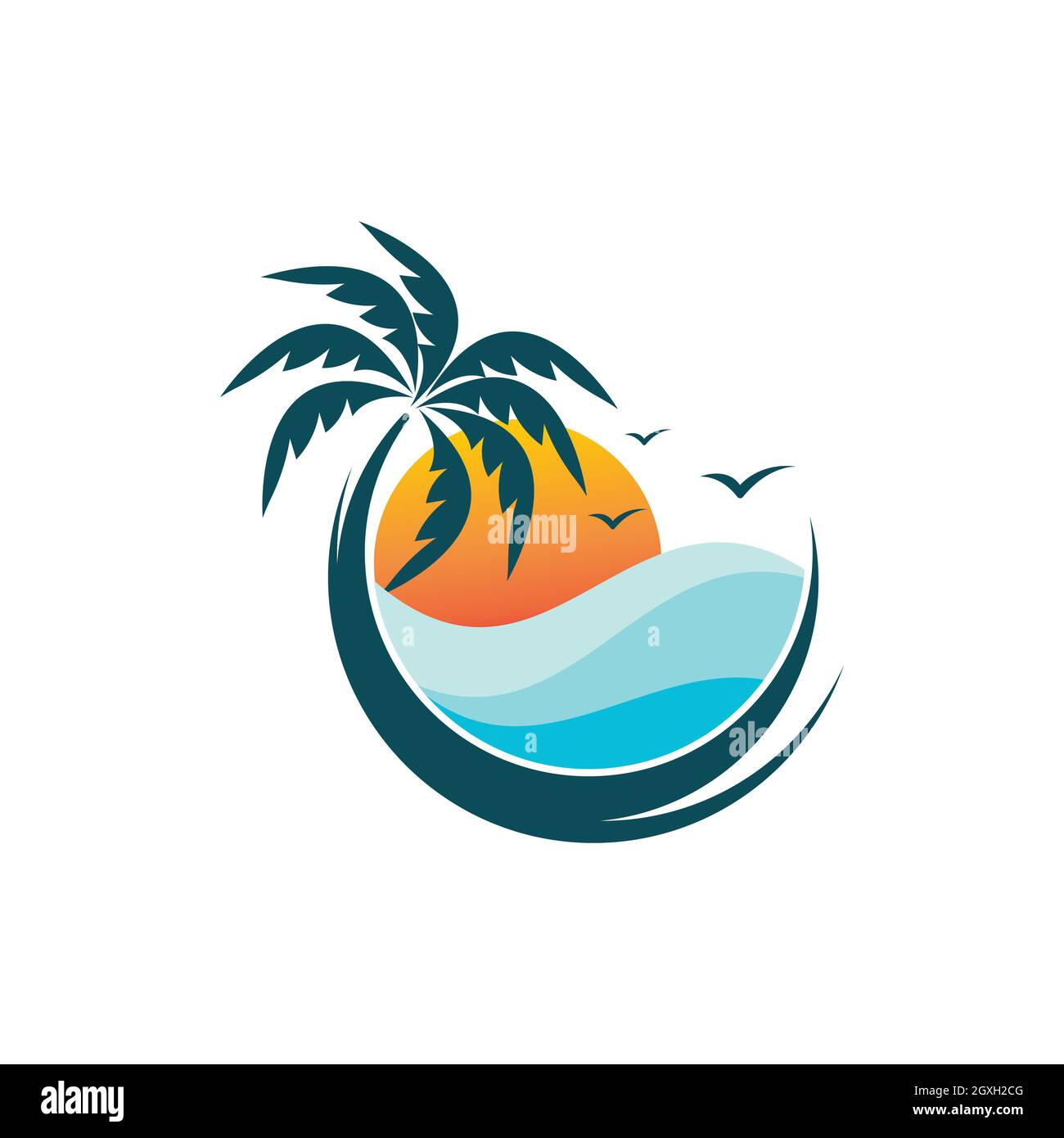 Summer beach Vector icon design illustration Template Stock Photo - Alamy