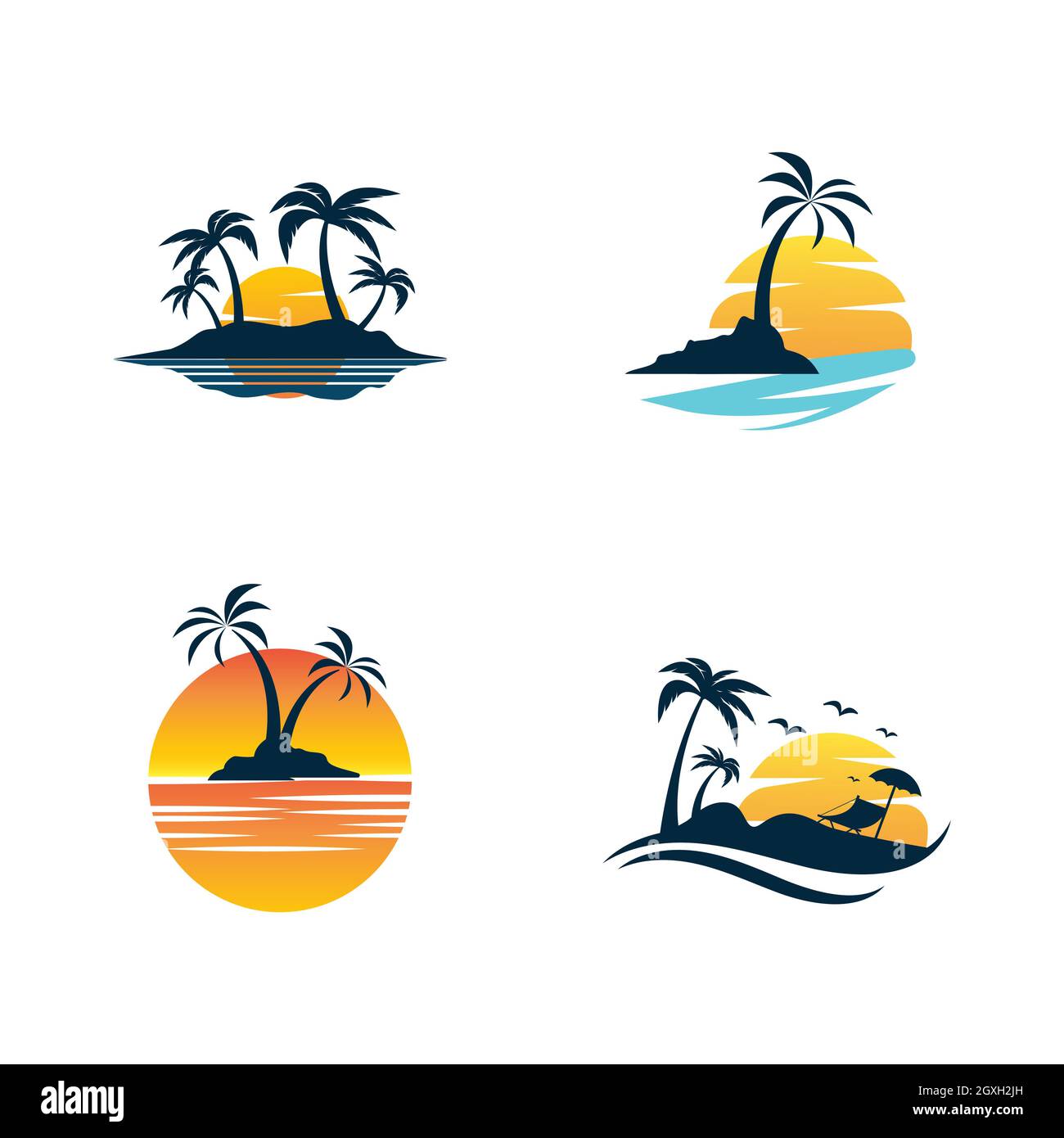 Summer beach Vector icon design illustration Template Stock Photo - Alamy