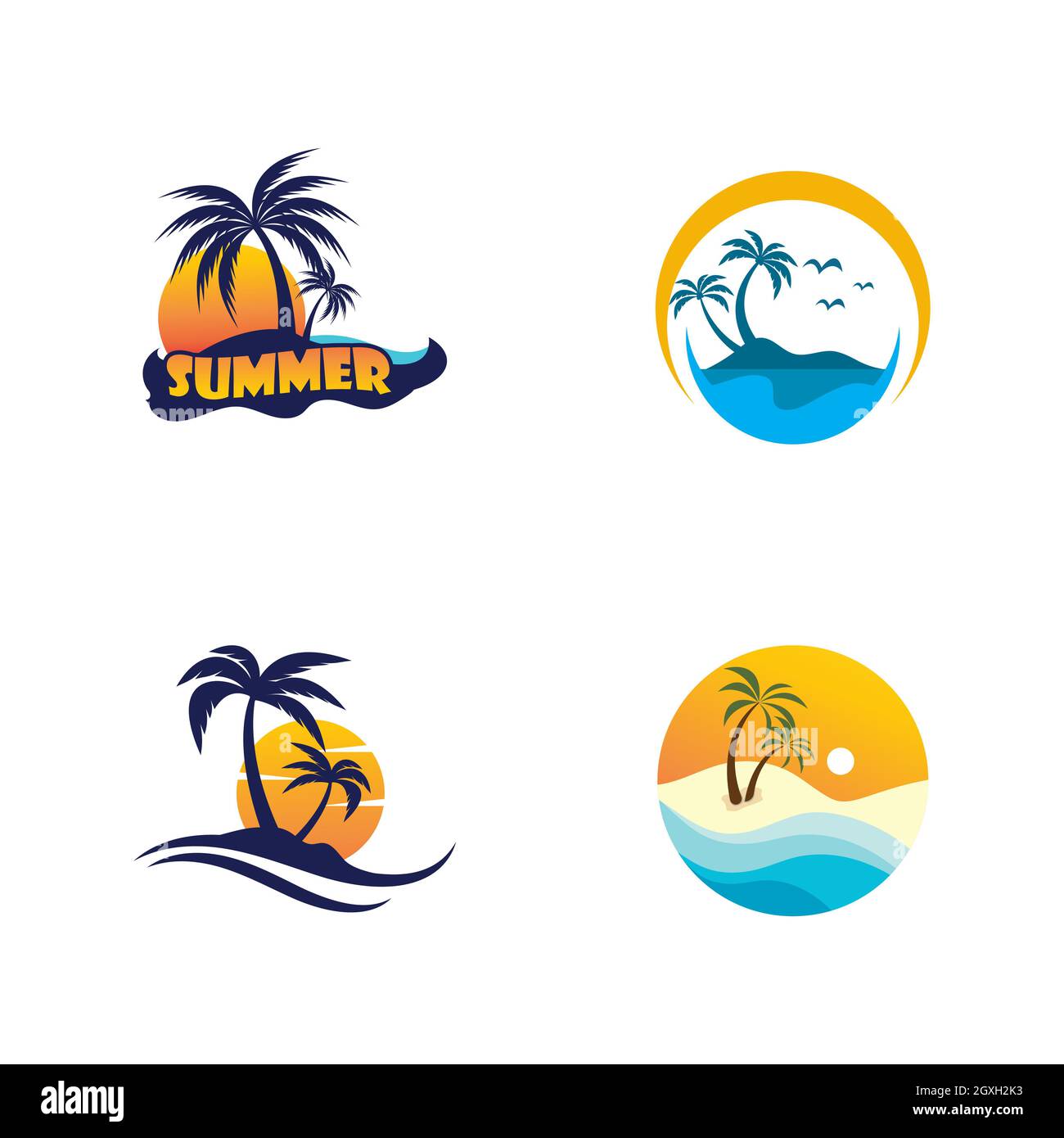 Summer beach Vector icon design illustration Template Stock Photo - Alamy