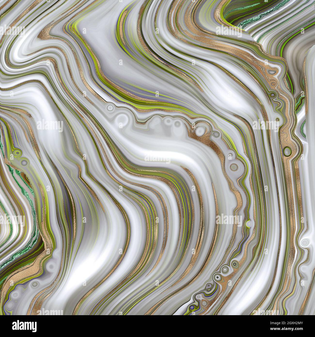 Abstract agate marble in pastel green with gold veins. Illustration ...