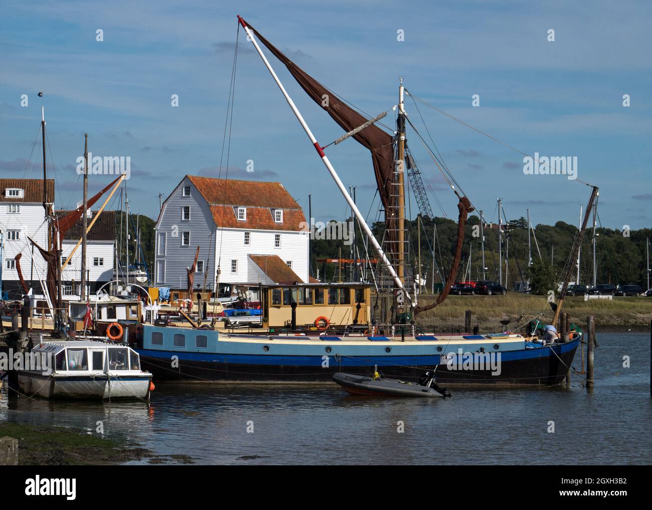 Woodbridge on The River Deben with its Tide Mill and Boatyard, Woodbridge, Suffolk, England, UK Stock Photo