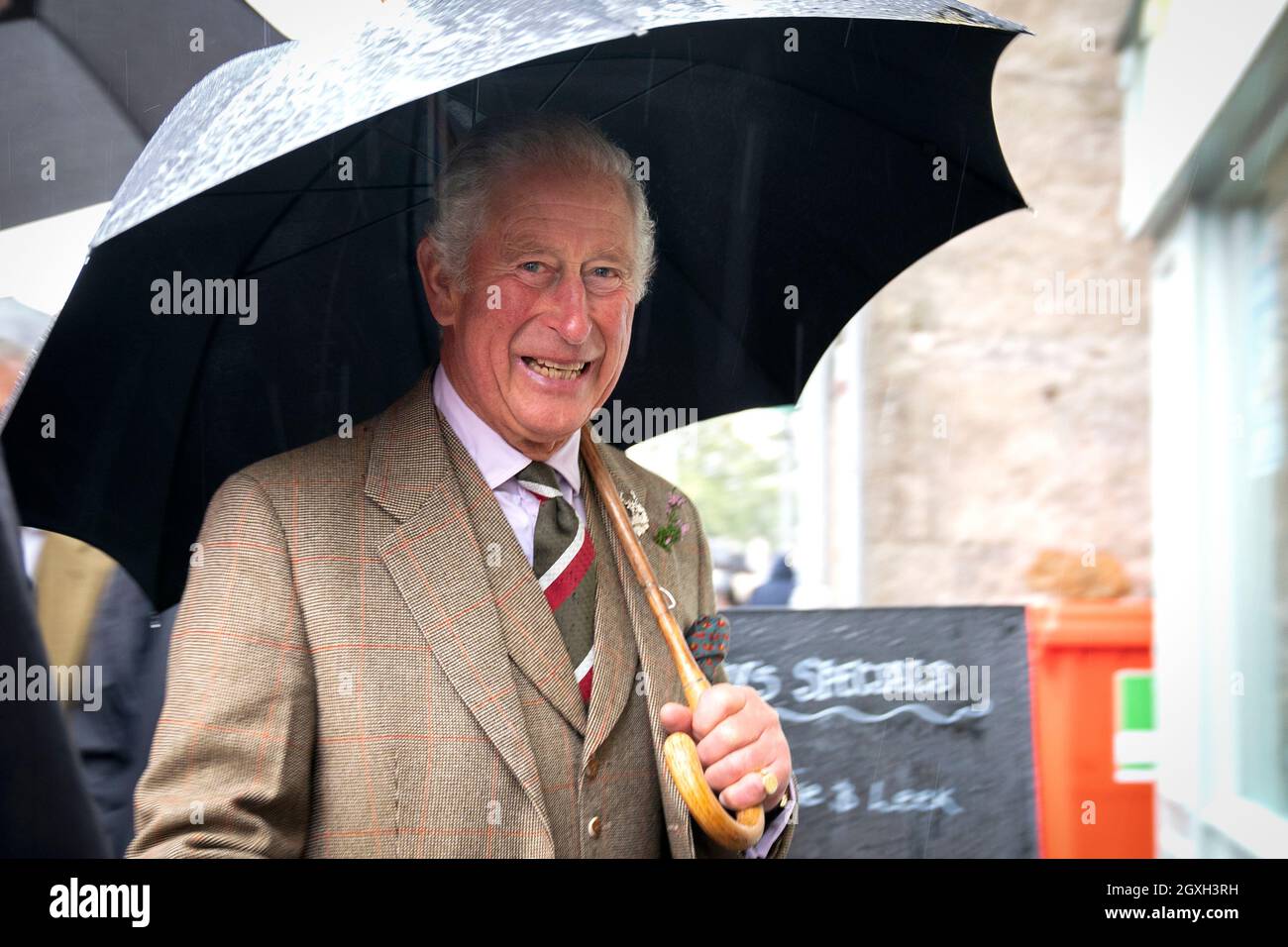 The Prince of Wales, known as the Duke of Rothesay when in Scotland, during a visit to Inverurie