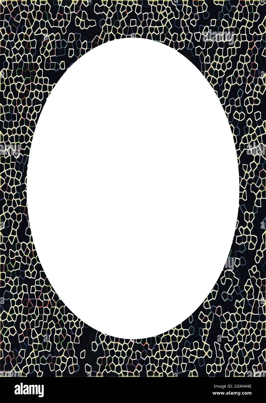 White circle frame background with decorated design borders Stock Photo