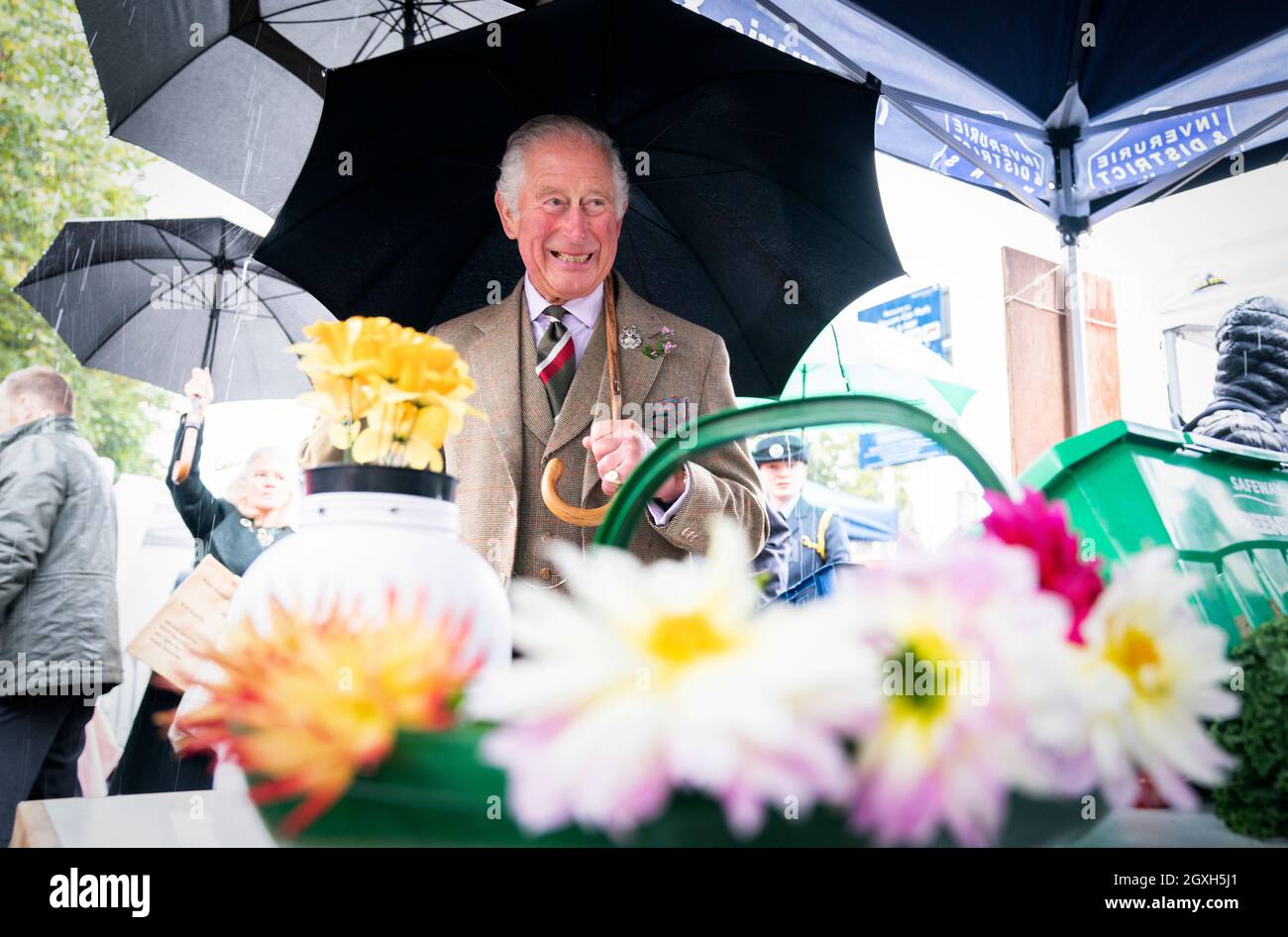 The Prince of Wales, known as the Duke of Rothesay when in Scotland, during a visit to Inverurie
