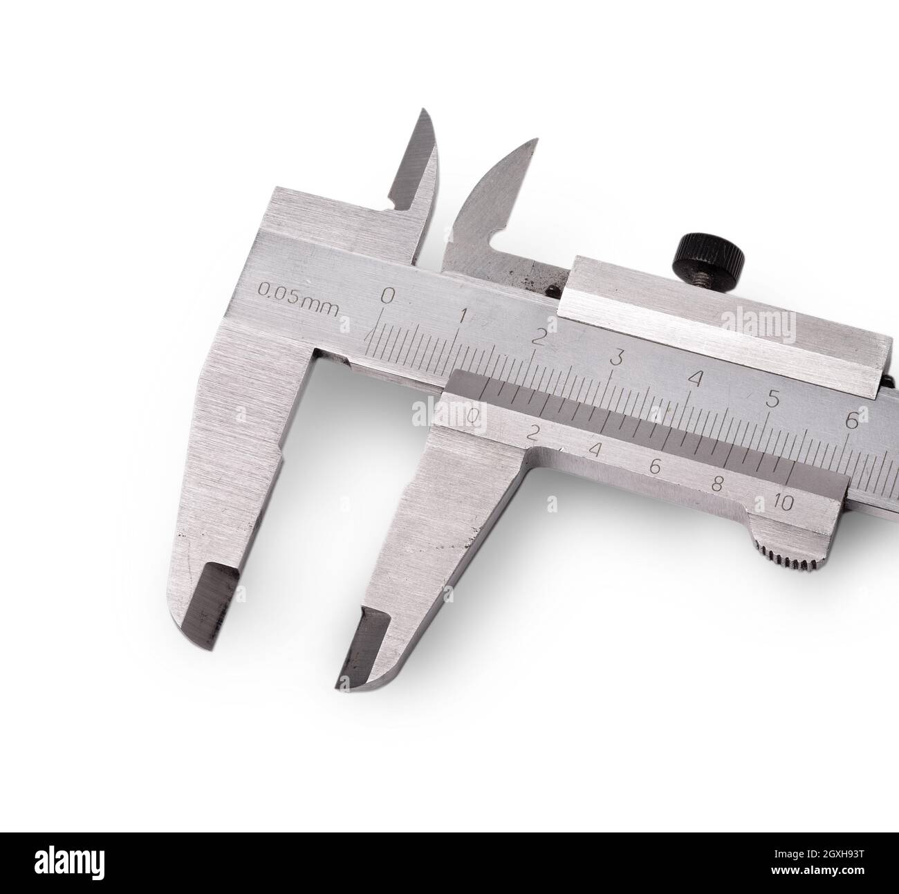 old metal Calliper cut out on white background Stock Photo - Alamy