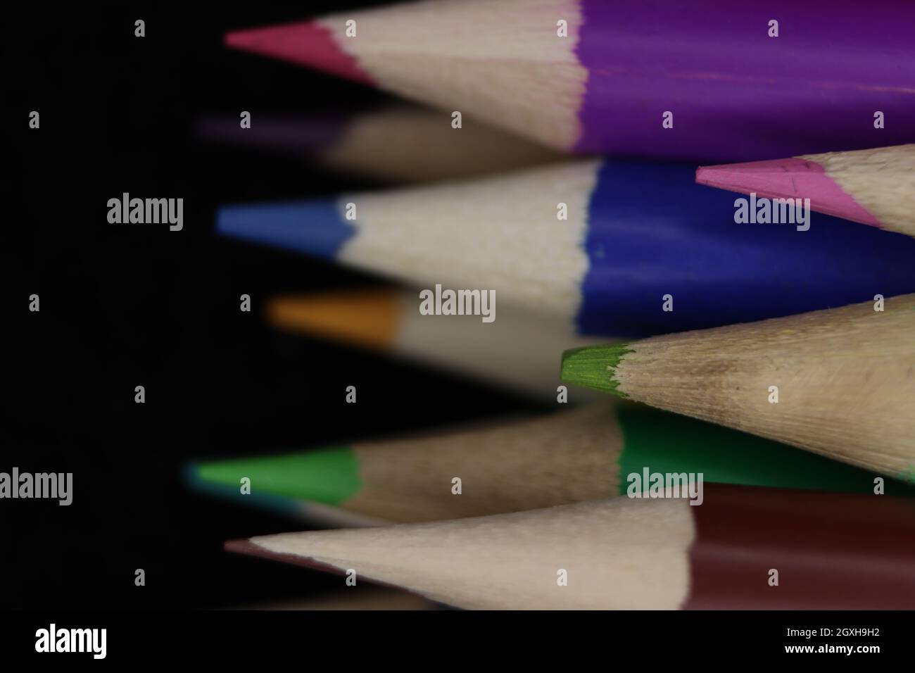 beautiful colored pencils to draw wood coloring Stock Photo - Alamy