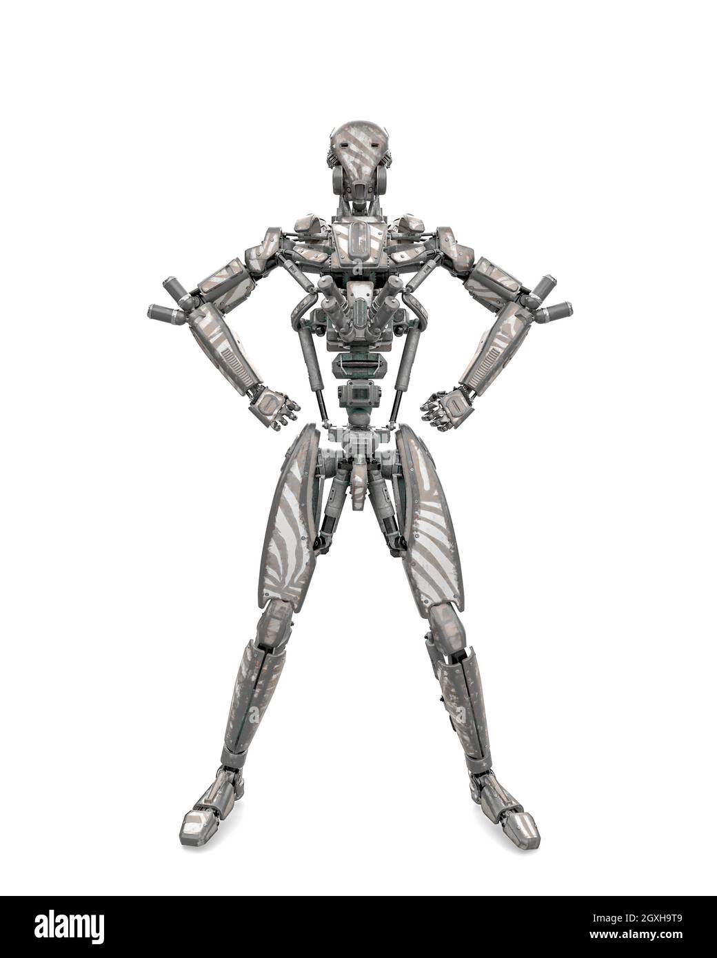 mega drone soldier robot is doing a power man pose, 3d illustration Stock  Photo - Alamy