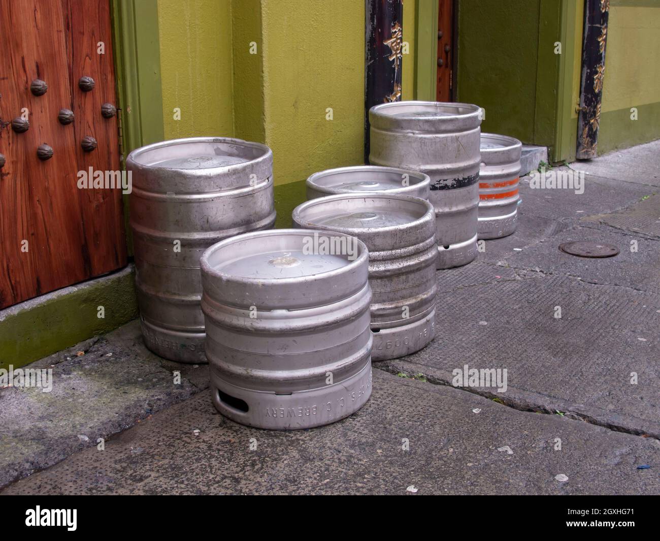 Beer kegs in Galway Ireland Stock Photo Alamy
