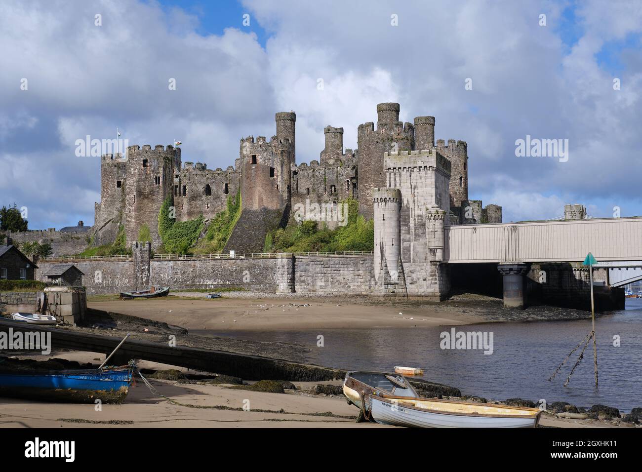 Conwy Castle, a World Heritage Site in North Wales Stock Photo