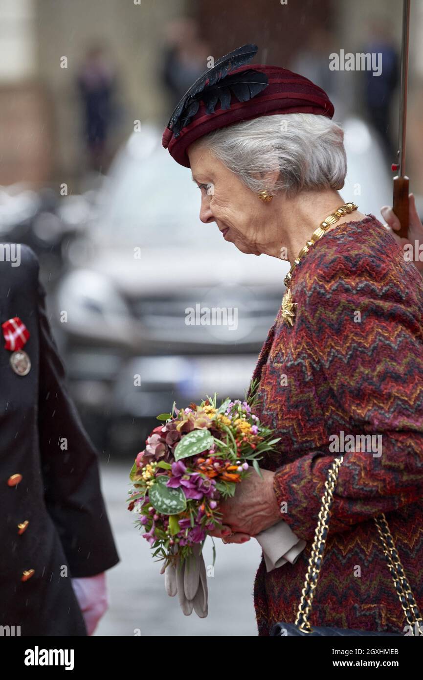 Royal Danish Family attend the opening of Danish Parliament, in Copenhagen, Denmark, on October 05, 2021. Part of The Royal Danish Family is attending the opening speech of Danish Parliament (Folketinget) On the opening day, representatives of the royal family arrive at the Folketinget in the morning. They are always received by the Speaker of the Folketinget, who welcomes them in front of the entrance to Christiansborg Palace and government building in Copenhagen City. Credit: Abaca Press/Alamy Live News Stock Photo