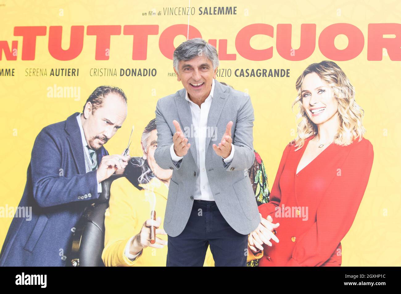 Rome, Italy. 05th Oct, 2021. Italian director and actor Vincenzo Salemme  attends photocall of the film "Con tutto il Cuore" at Hotel Le Méridien  Visconti in Rome (Photo by Matteo Nardone/Pacific Press)