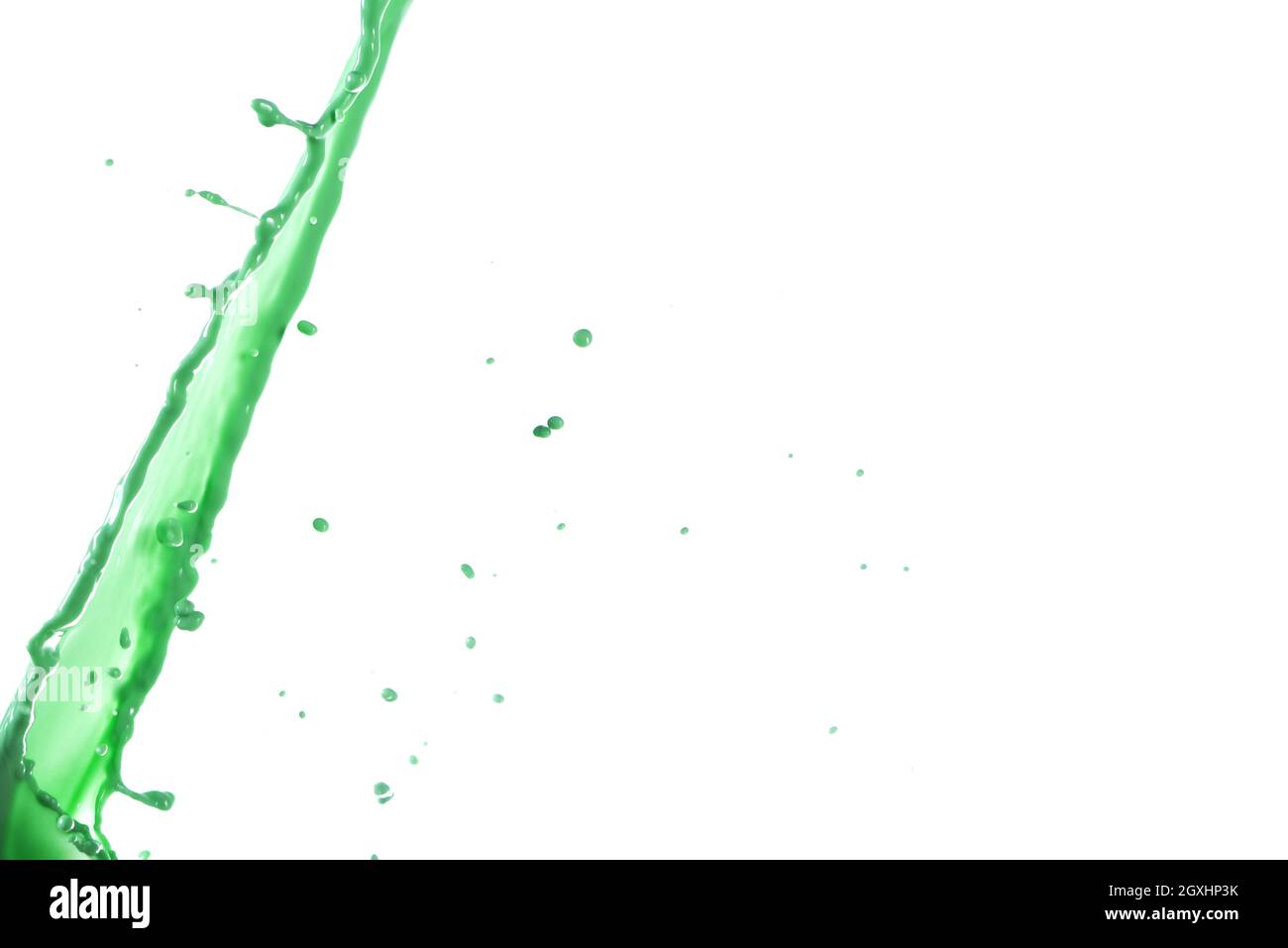 Colored splashes in abstract shape, isolated on white background Stock Photo