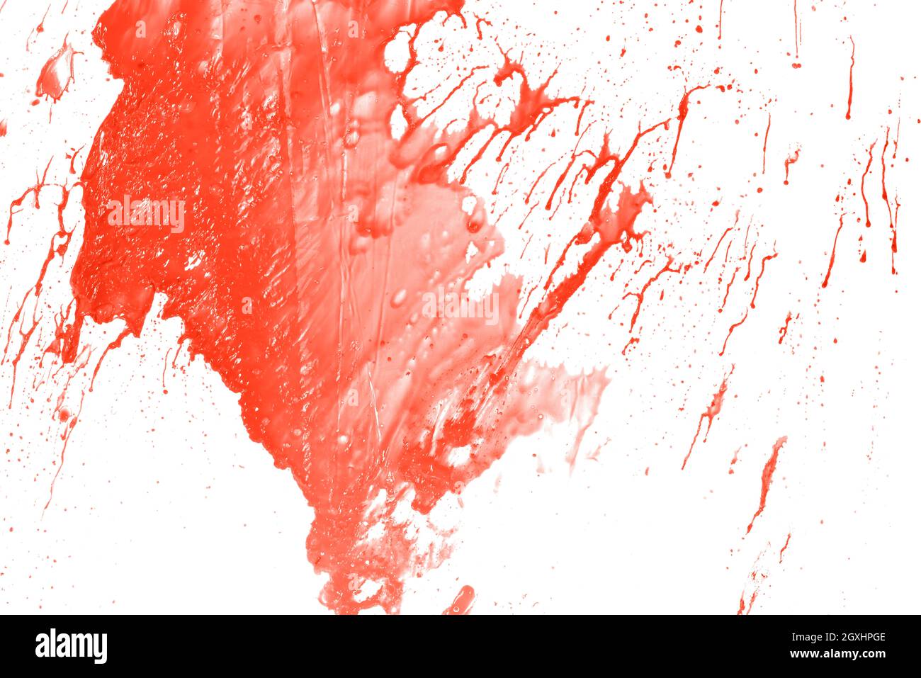 Colored splashes in abstract shape, isolated on white background Stock Photo