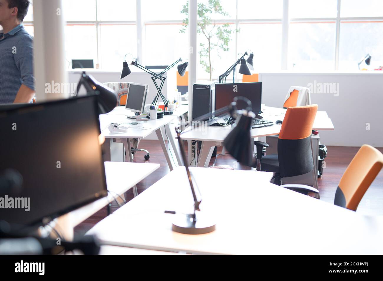 Big bright empty modern office after work Stock Photo - Alamy