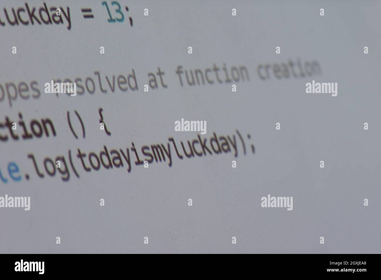 java program code on projector screen at programming class Stock Photo ...